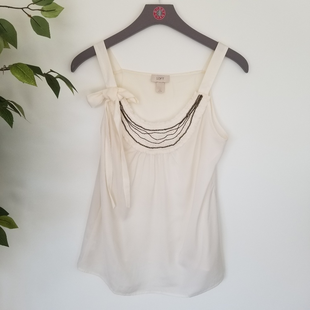 ⭐ 3/$20 Ann Taylor LOFT Outlet Off White Tank Top
